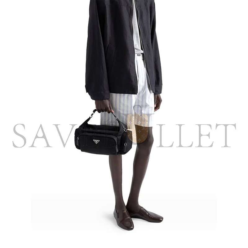 Pra*a RE-NYLON AND SAFFIANO-LEATHER SHOULDER BAG 2VH213 (26*20*14cm)
